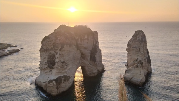 Top places to visit in Beirut Pigeon Rocks Lebanon travel blog